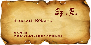 Szecsei Róbert névjegykártya
