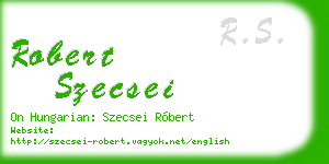 robert szecsei business card