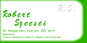 robert szecsei business card